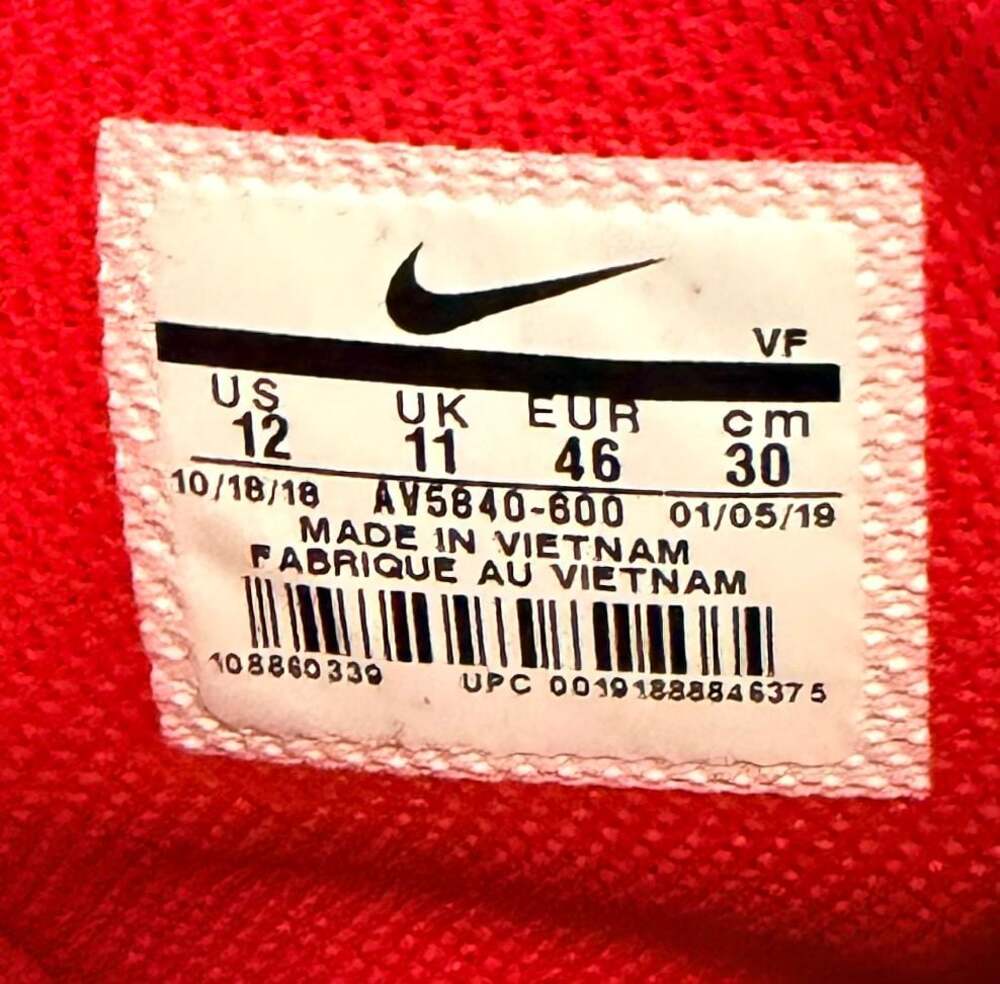 Nike Air Force 1 High x Emotionally Unavailable 'Heart' Red Canvas Sneakers - Picture 11 of 13